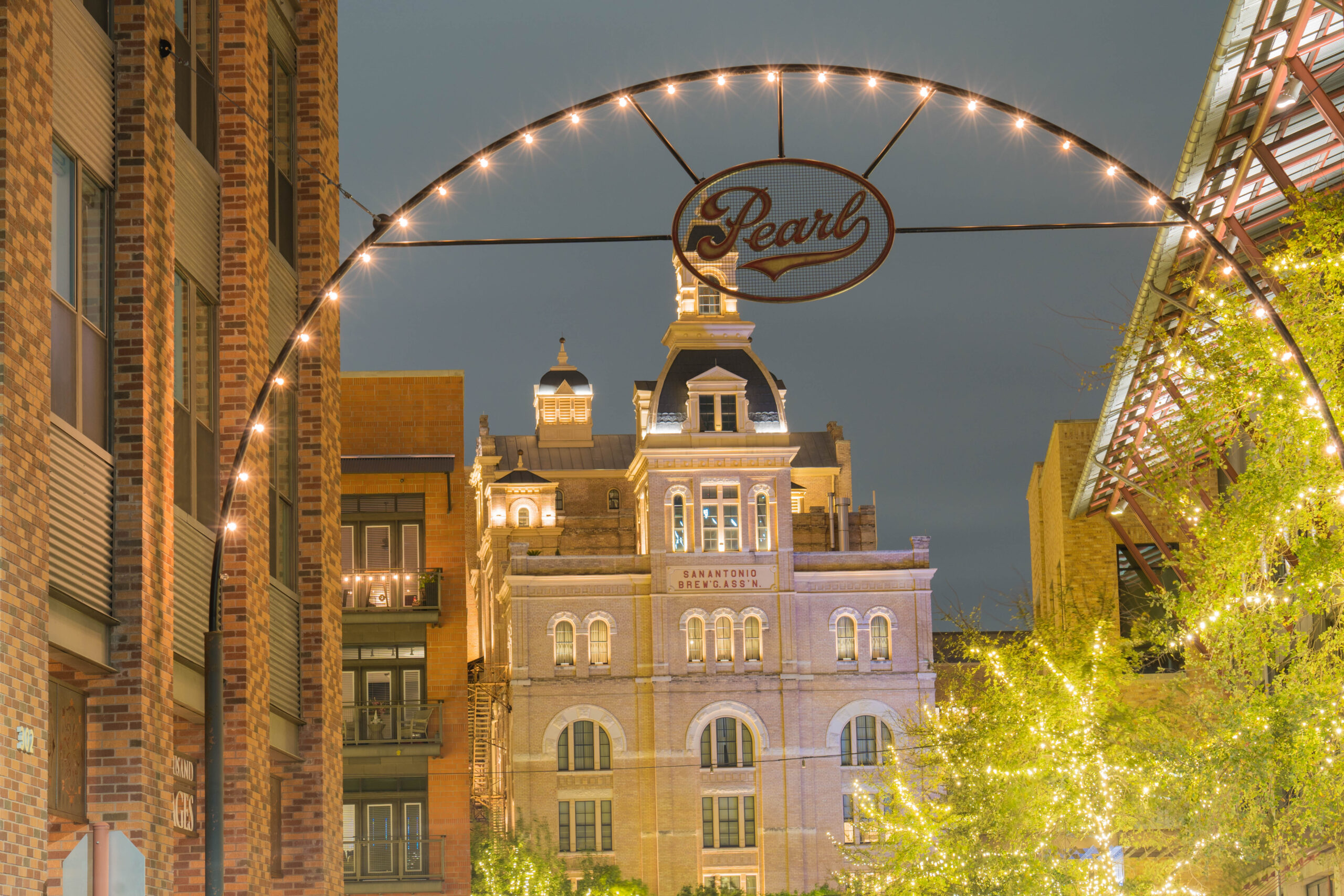 East Entrance to the Pearl Brewery at Night